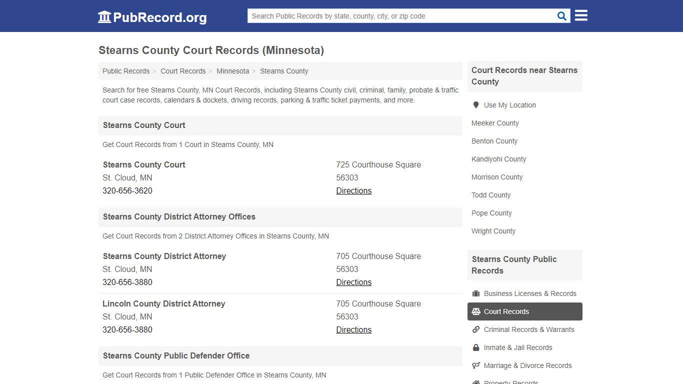 Free Stearns County Court Records (Minnesota Court Records)