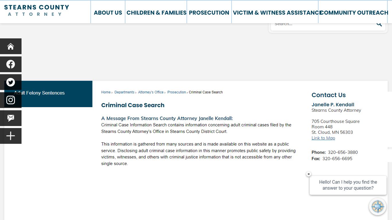 Criminal Case Search | Stearns County, MN - Official Website